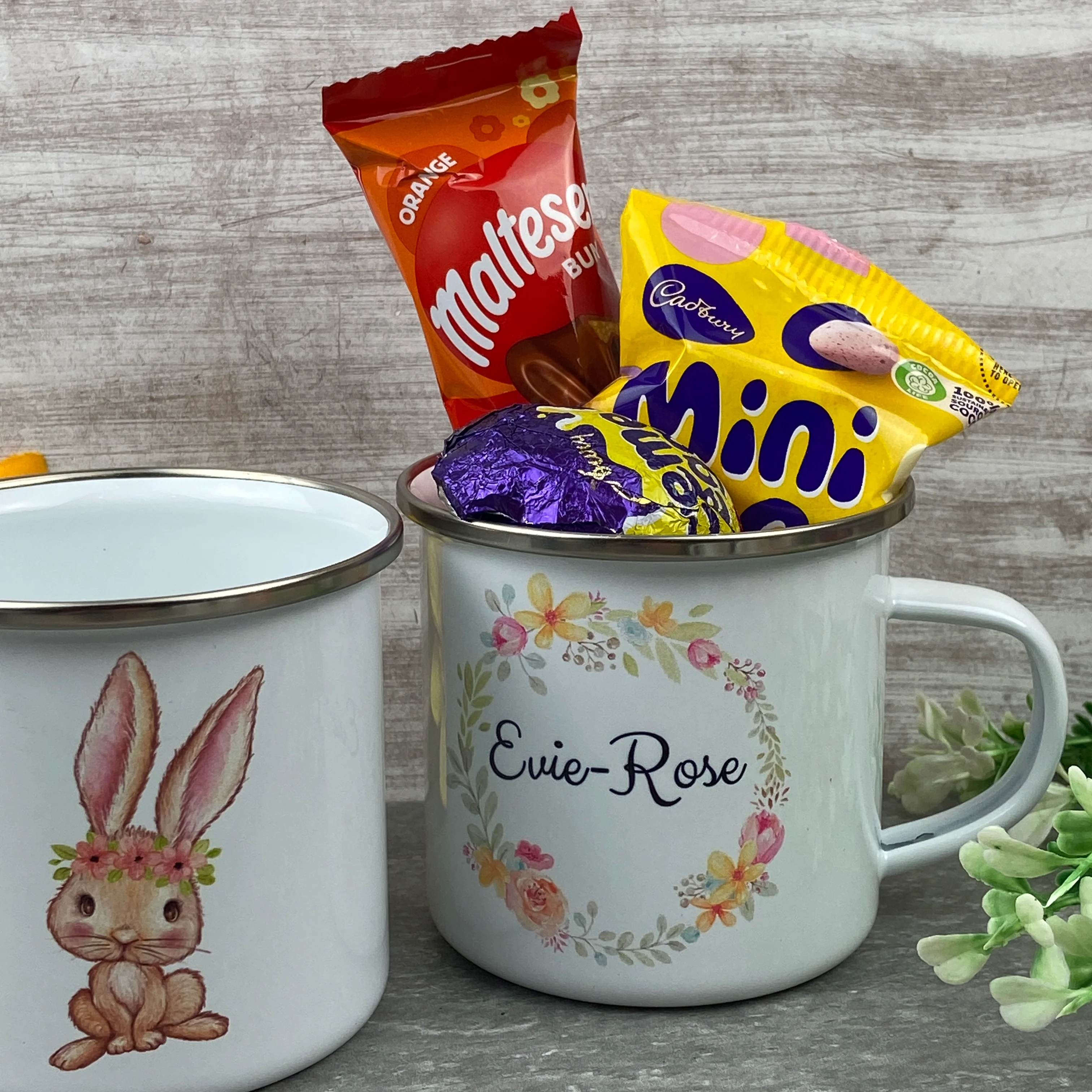 Easter Wreath Enamel Mug - Girl Rabbit - Image 8