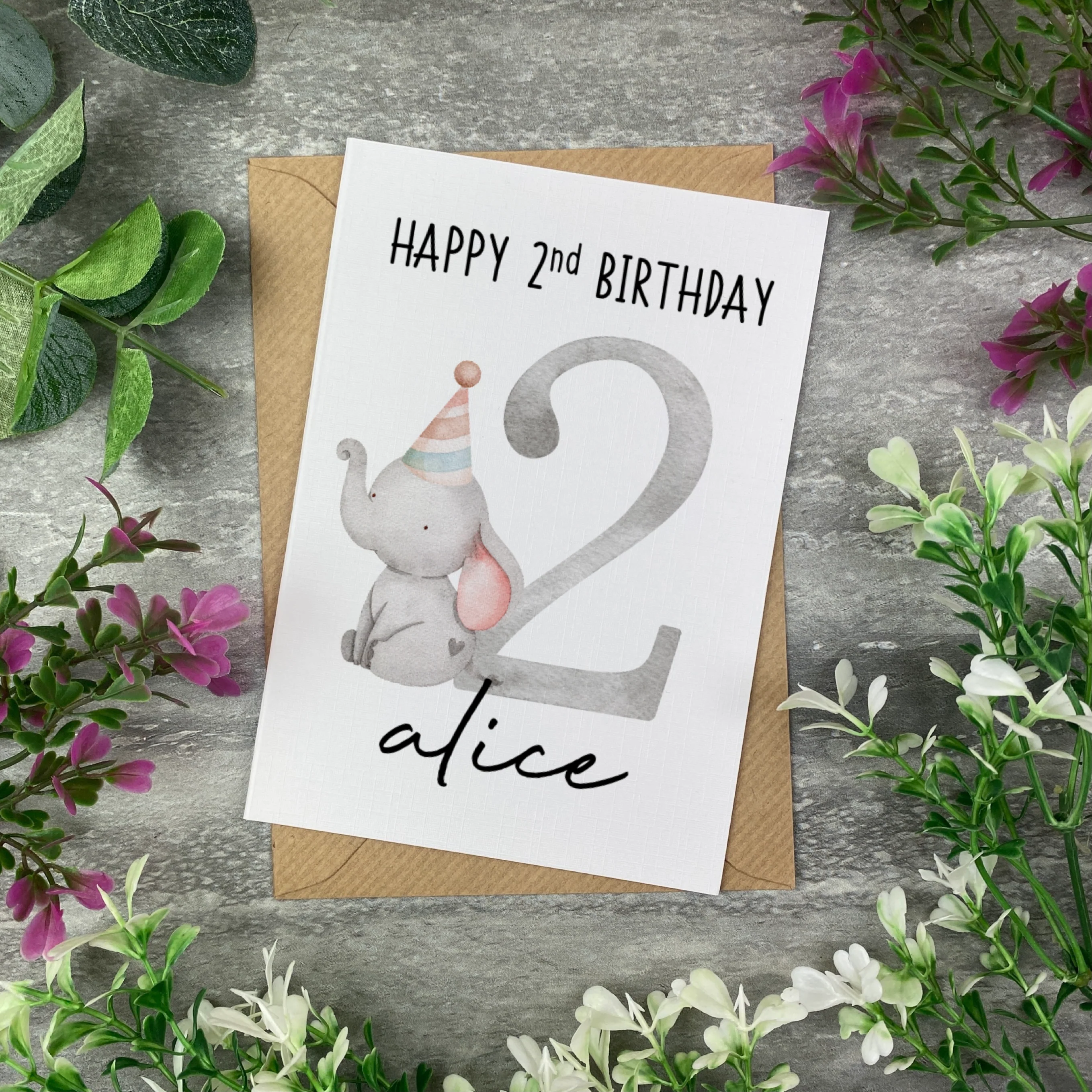 Elephant Happy Birthday Personalised Card - Image 10