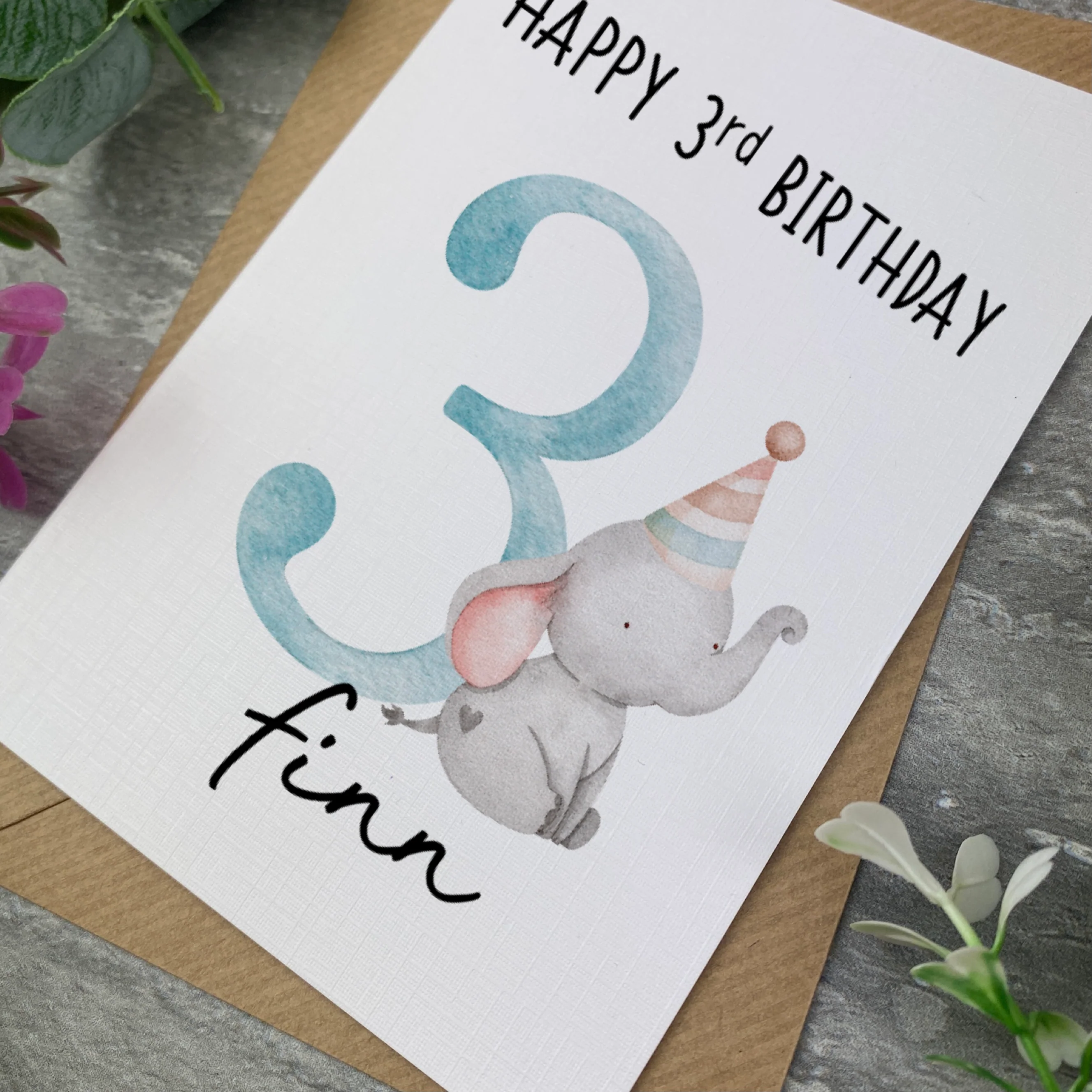 Elephant Personalised Birthday Card - Image 2