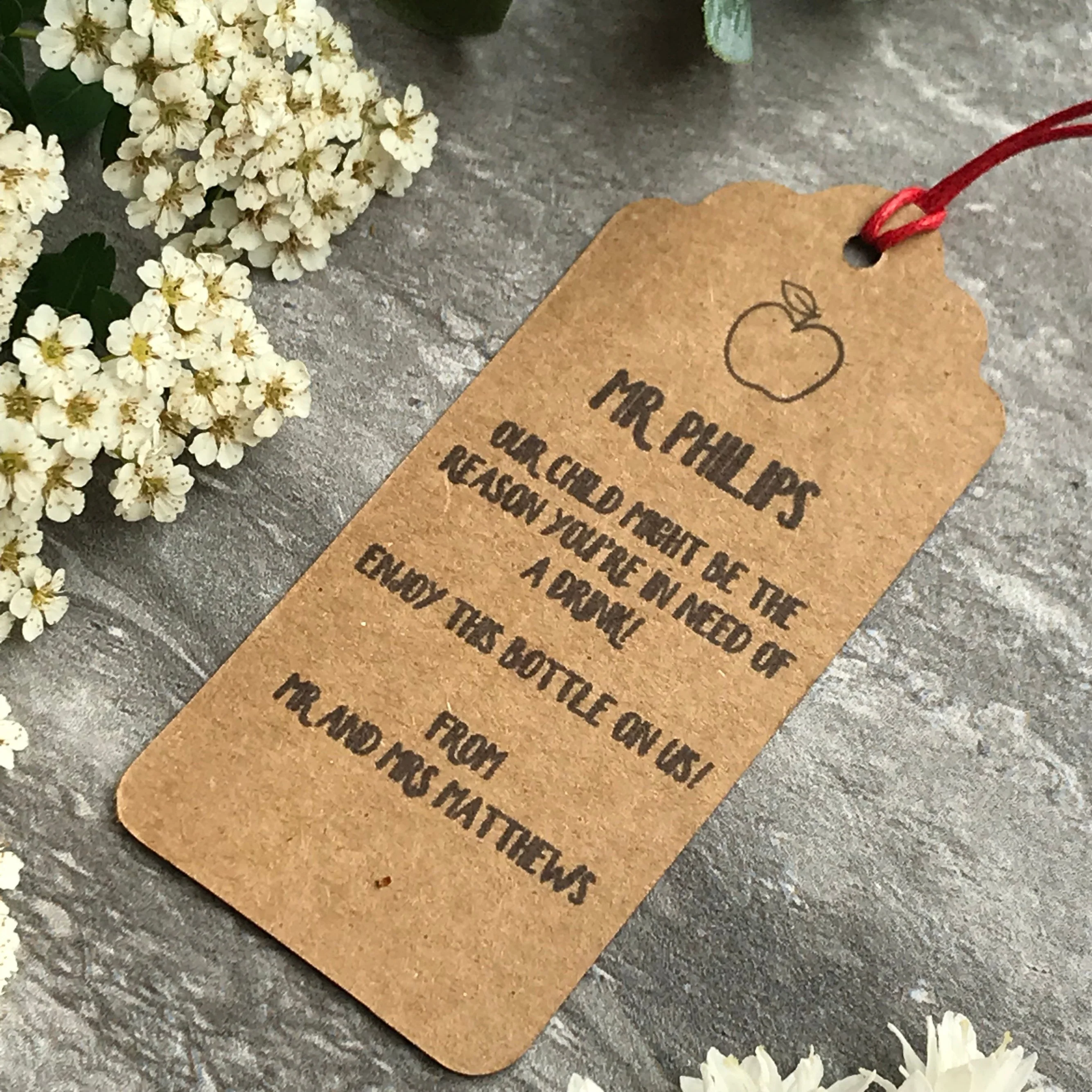 Enjoy This Bottle On Us! Teacher Wine Tag - Image 4