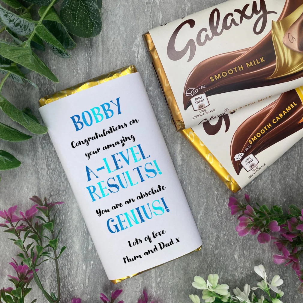 Exam Congratulations - A Level Chocolate Bar - Blue