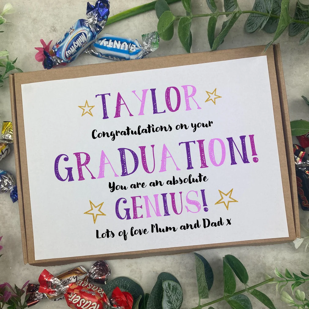 Exam Congratulations - Graduation Chocolate Box - Purple