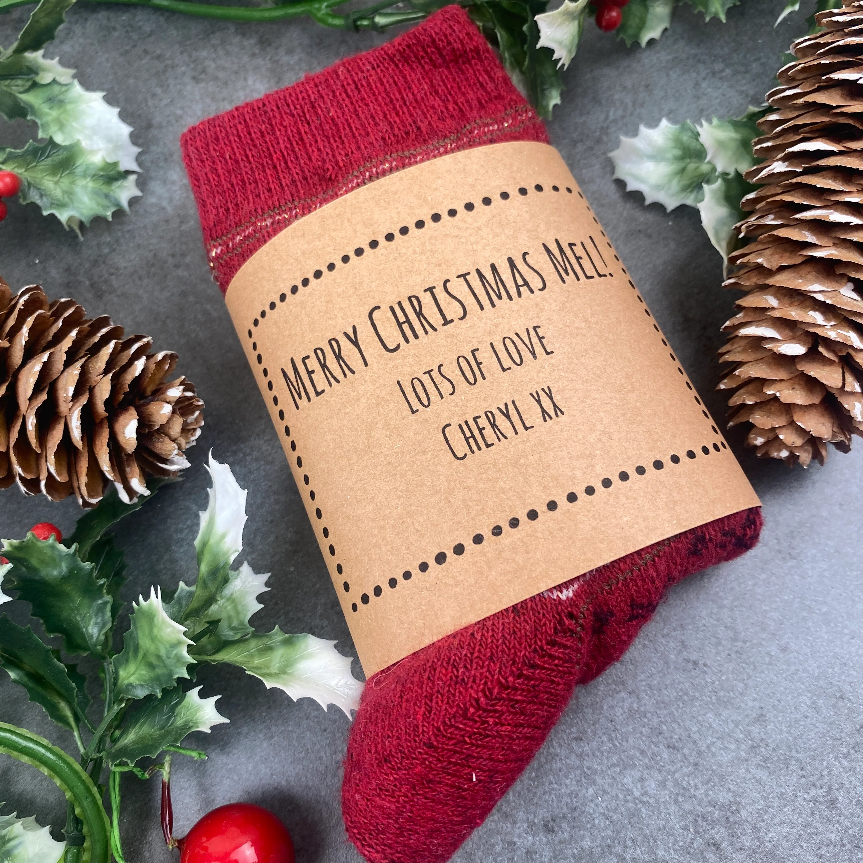 Fair Isle Style Merry Christmas Sock - Image 6