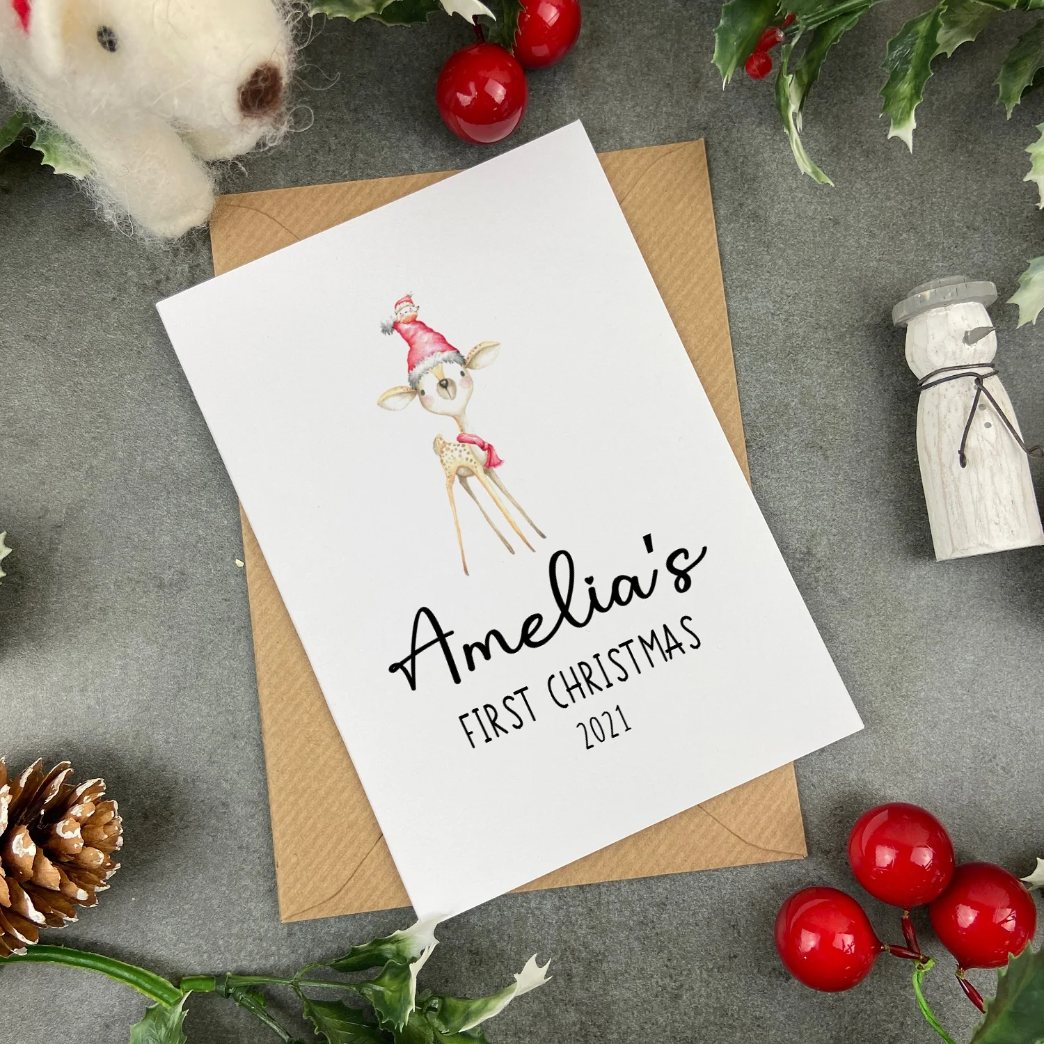 First Christmas Card - Deer