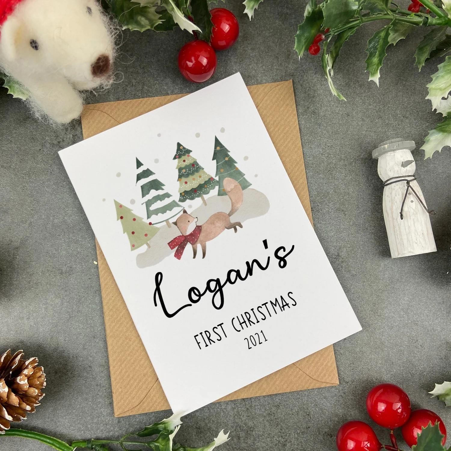 First Christmas Card - Fox - Image 3