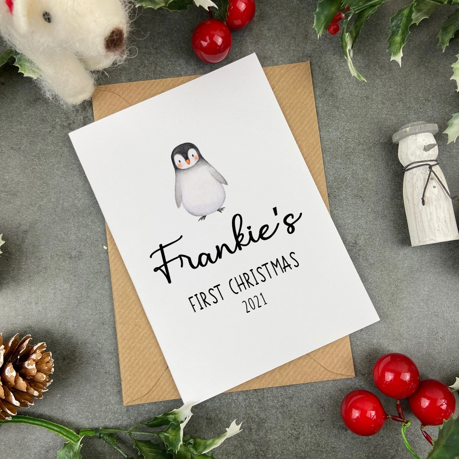 First Christmas Card - Penguin