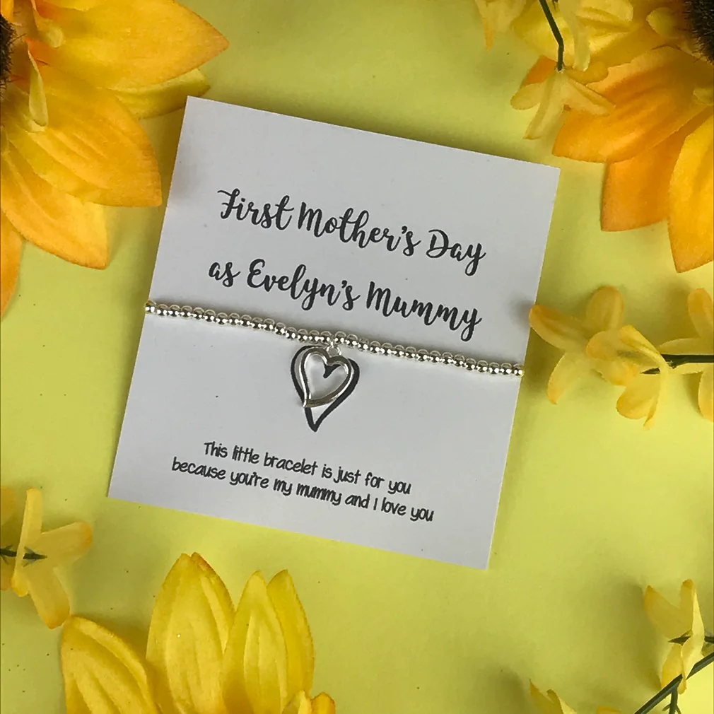 First Mothers Day - Personalised Beaded Charm Bracelet - Image 2
