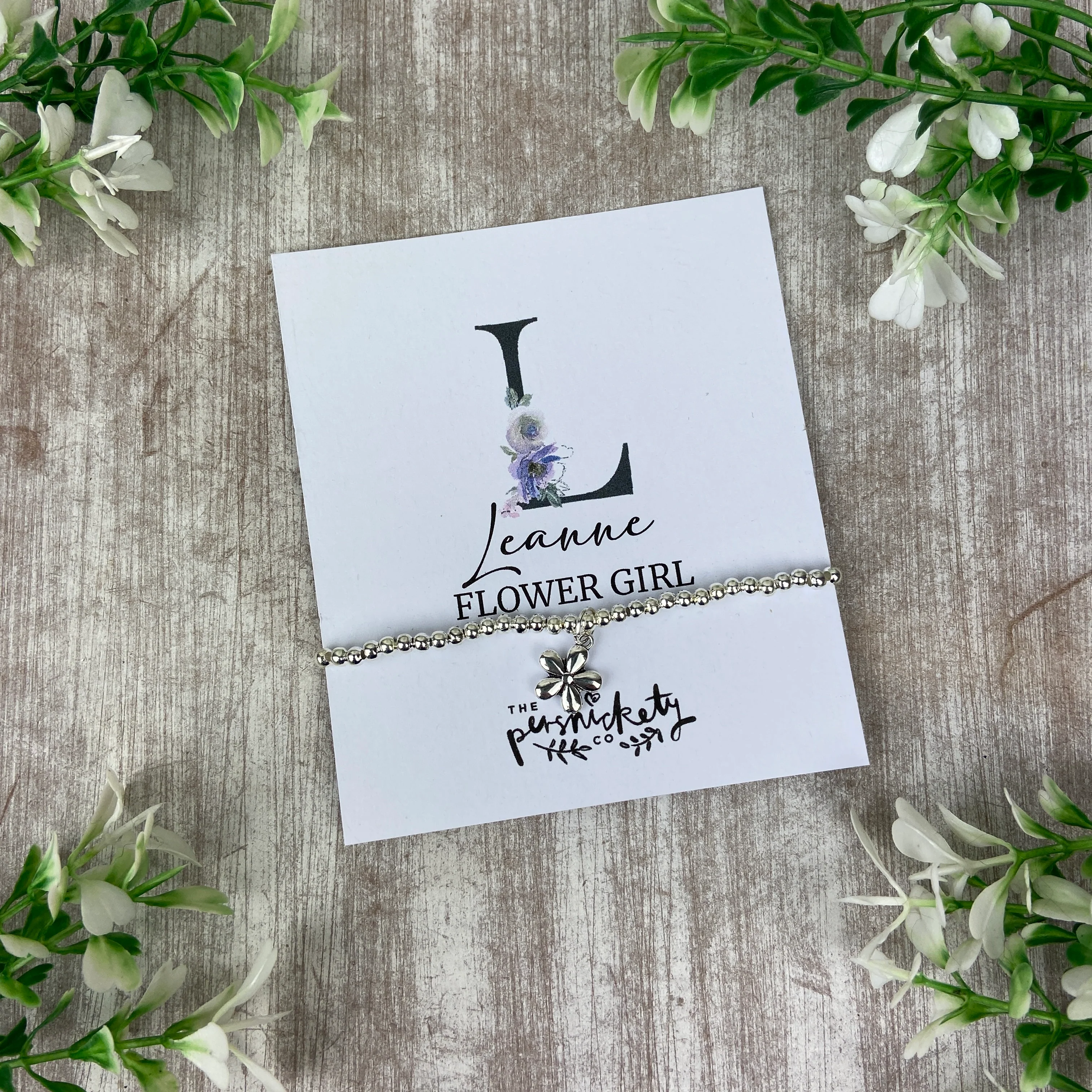Flower Girl Bracelet with Flower Charm - Image 8