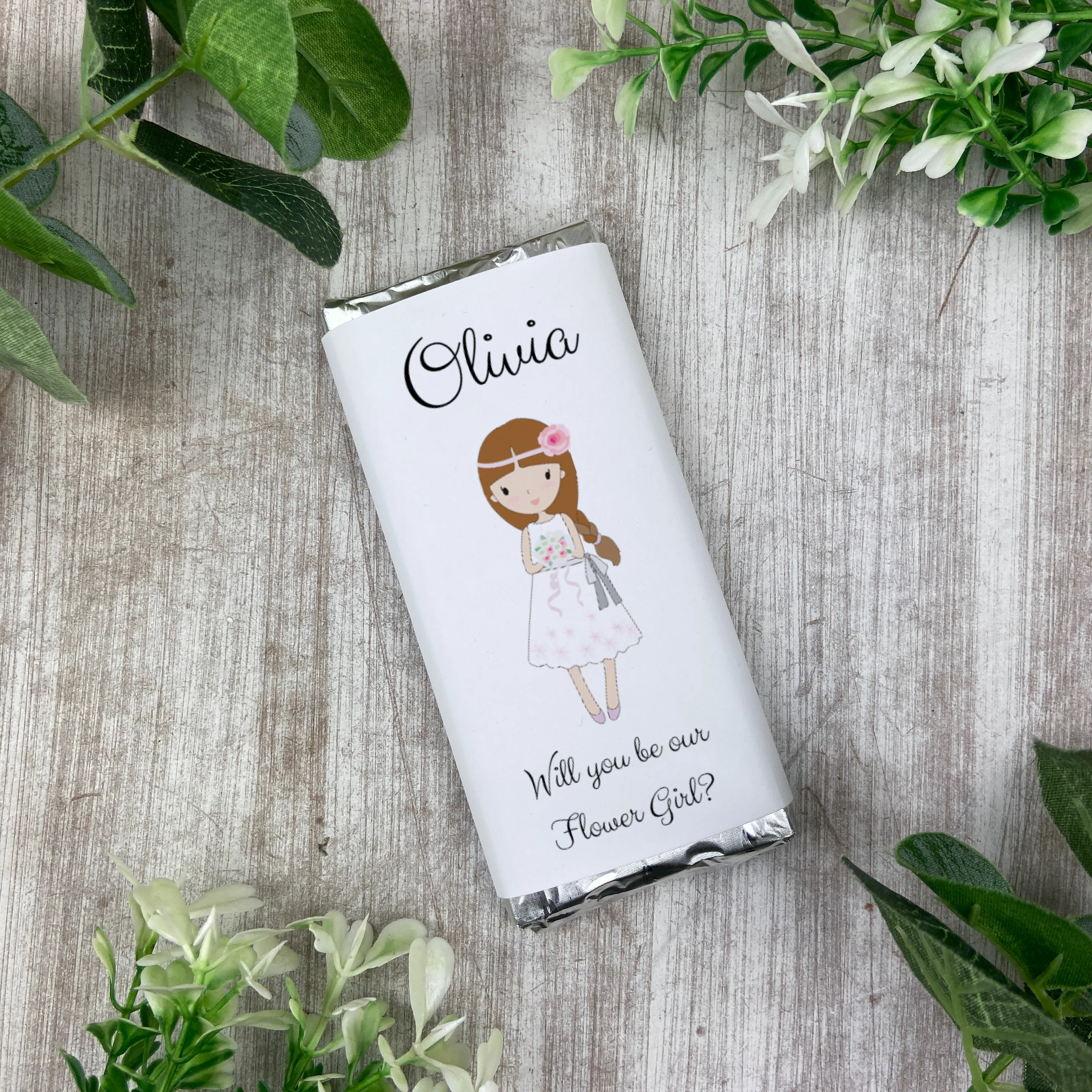 Flower Girl Gift Personalised Mini Chocolate Bar - Image 6