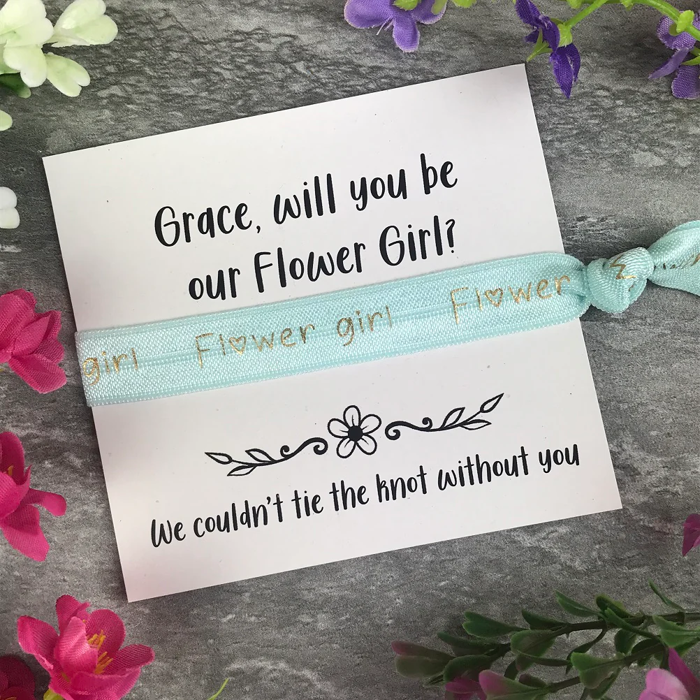 Flower Girl Proposal Hair Tie / Wrist Band - Image 6