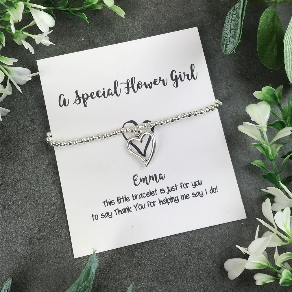 For A Special Flower Girl Beaded Charm Bracelet - Image 2