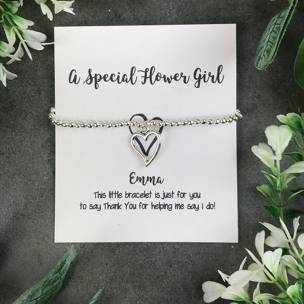 For A Special Flower Girl Beaded Charm Bracelet - Image 3