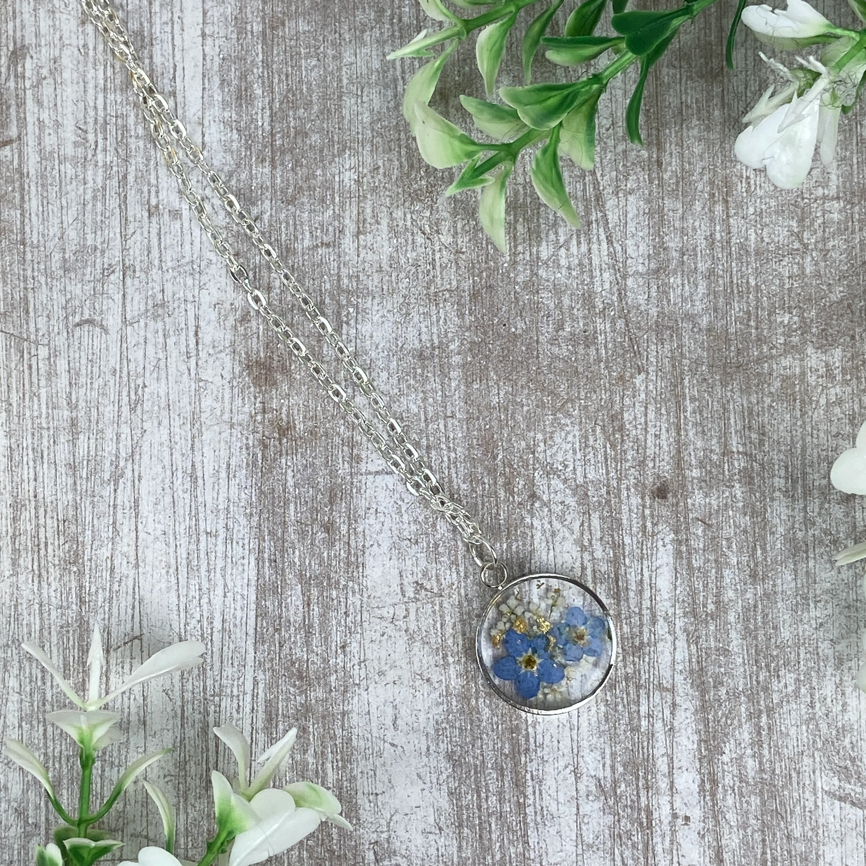 Forget Me Not Pendant Necklace, Those We Love Don’t Go Away - Image 3