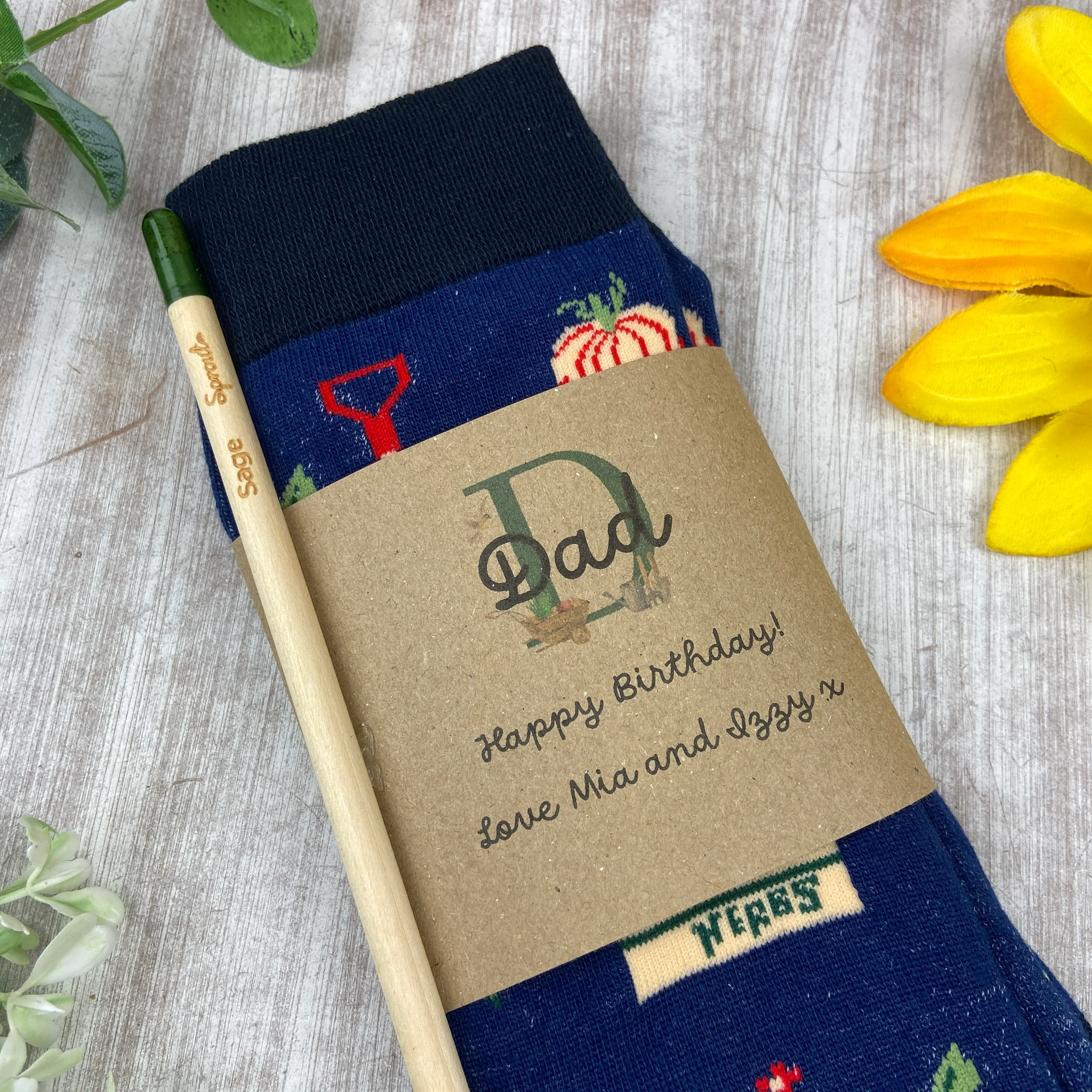 Birthday Gardening Design Socks With Plantable Pencil! - Image 11
