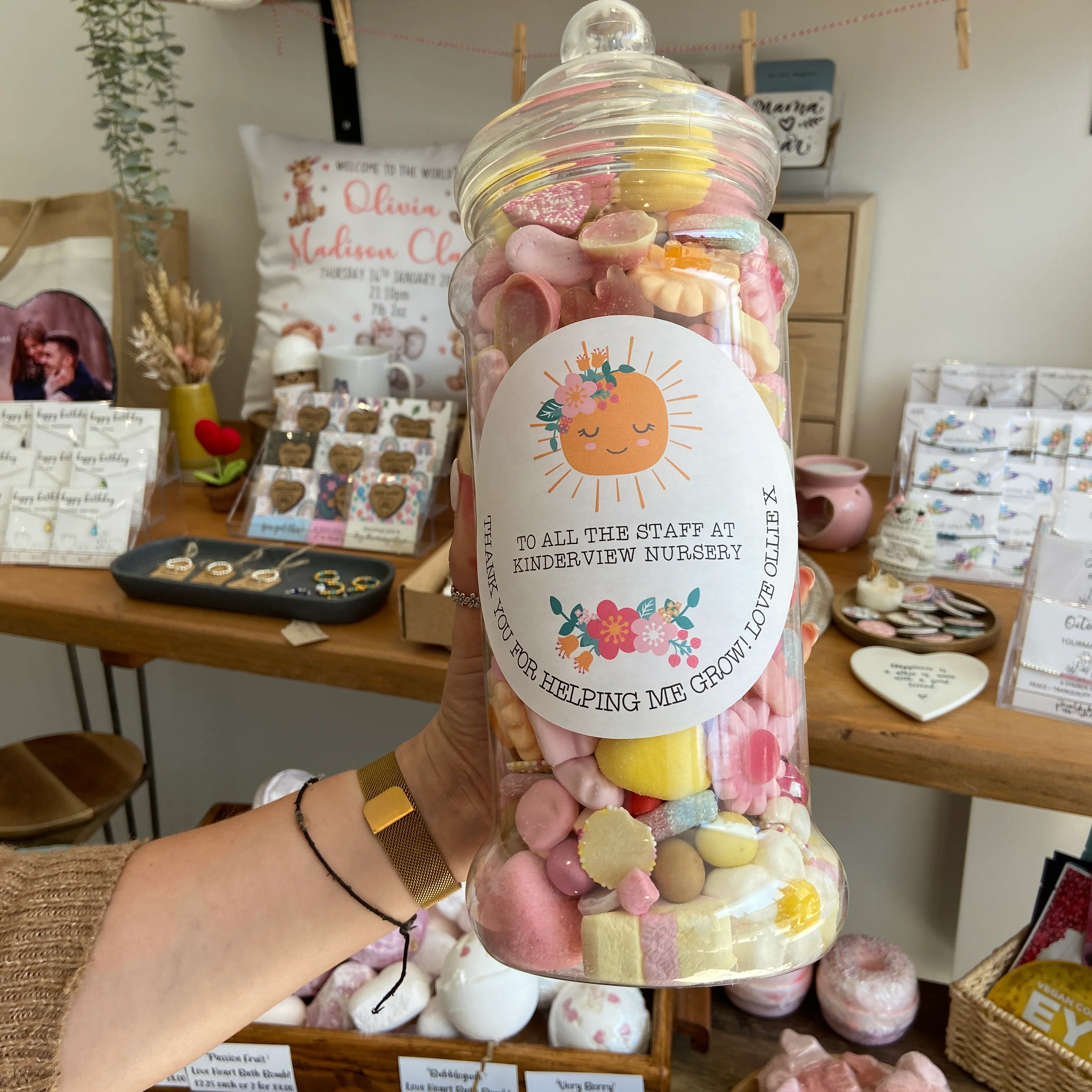 Giant Personalised  Sweet Jar - Thank You Gift for Nursery Staff / Teachers 🎁