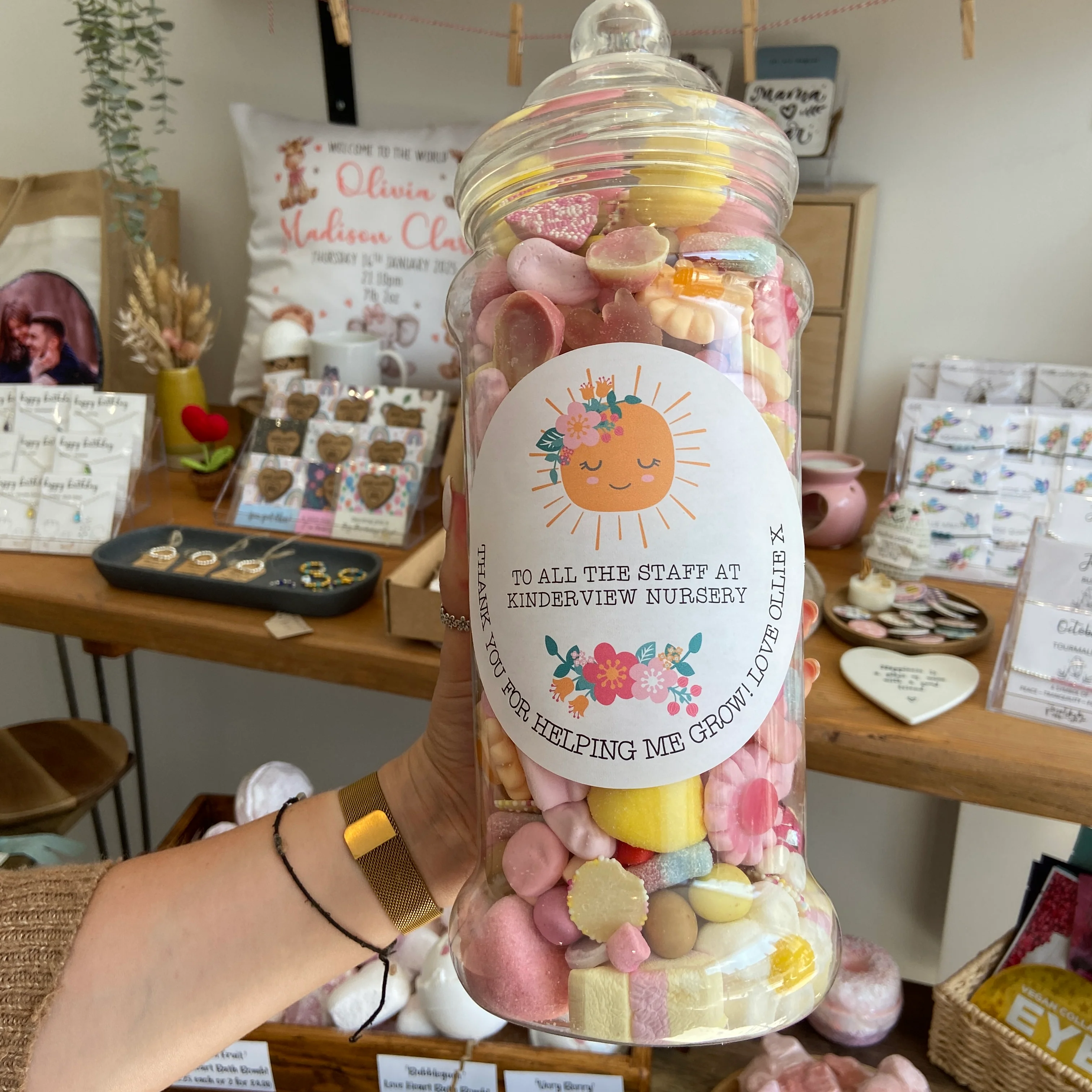 Giant Personalised  Sweet Jar - Thank You Gift for Nursery Staff / Teachers 🎁 - Image 2