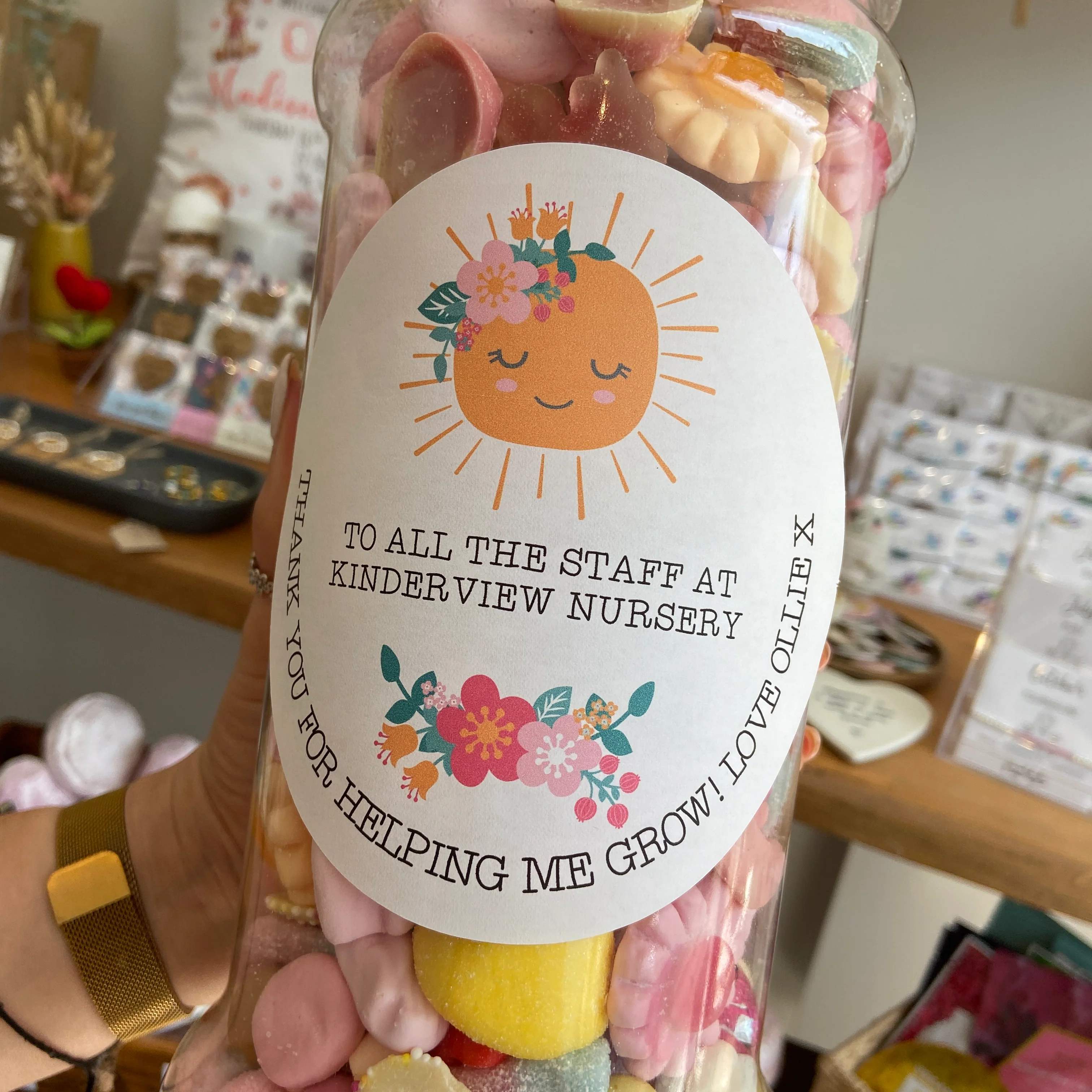 Giant Personalised  Sweet Jar - Thank You Gift for Nursery Staff / Teachers 🎁 - Image 4