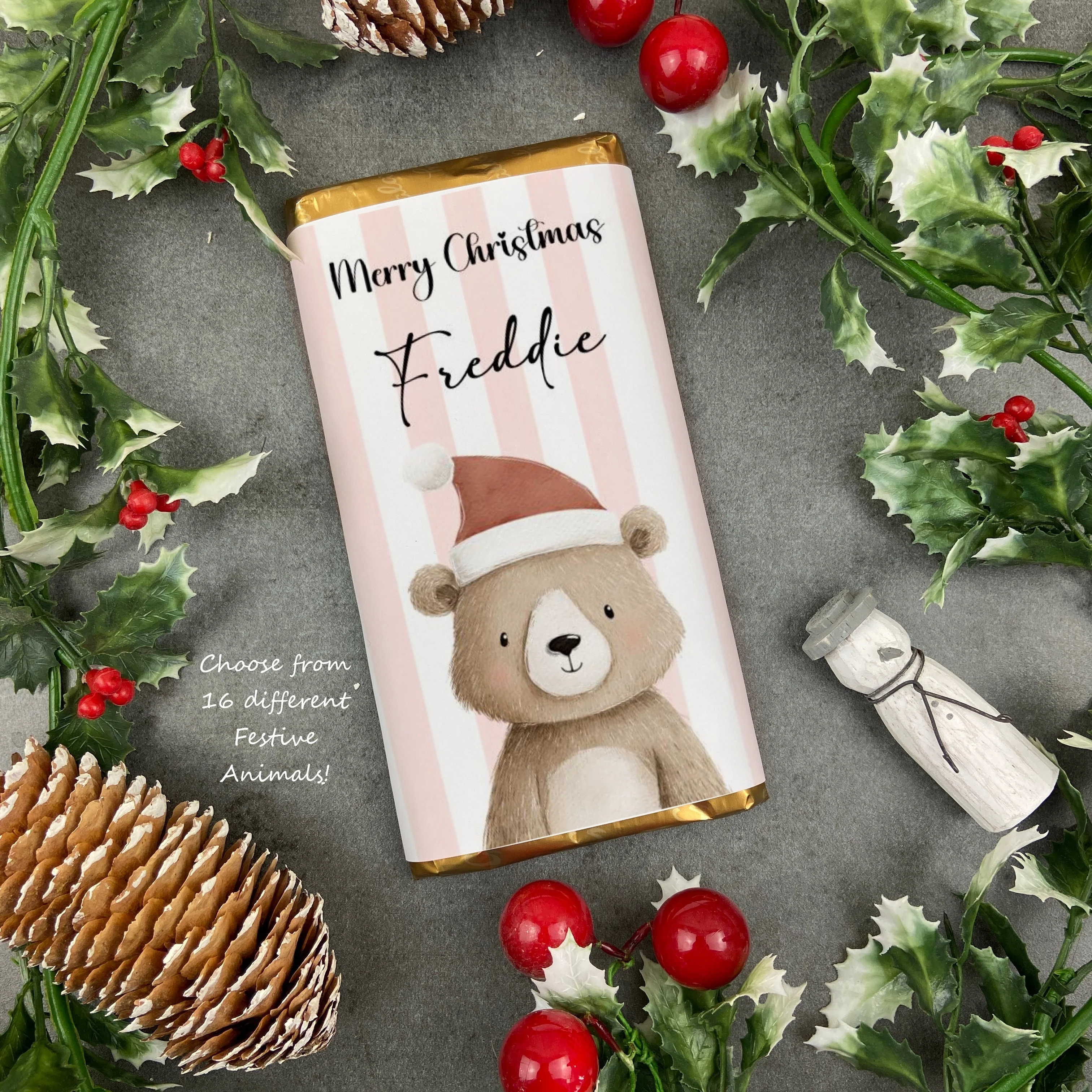 Personalised Christmas Festive Friends Chocolate Bar