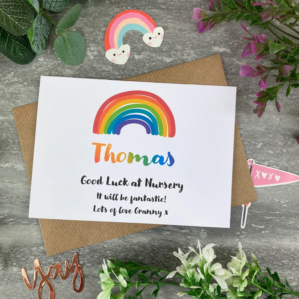 Good Luck At Nursery Rainbow Card - Image 3