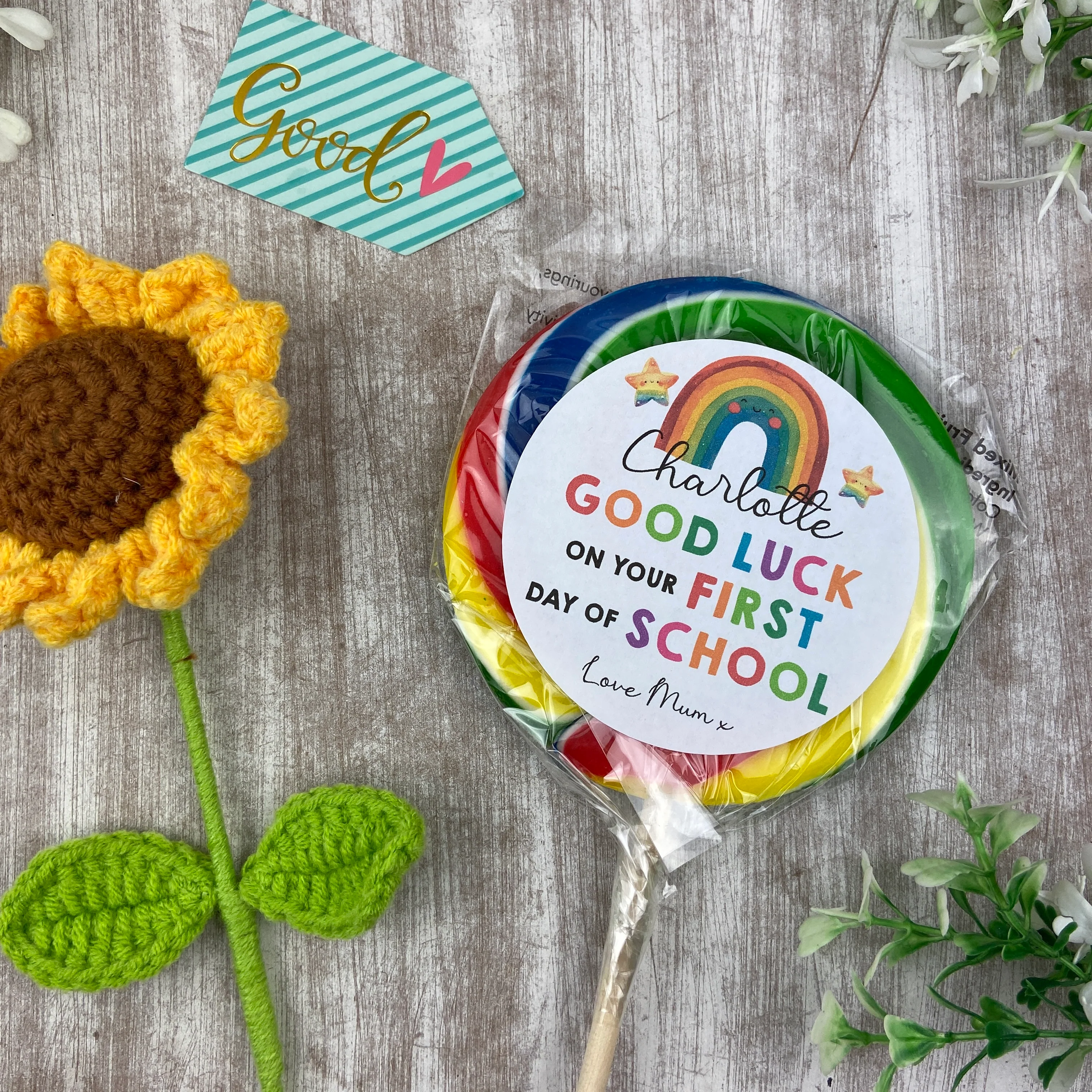 First Day Of School Personalised Rainbow Lollipop - Image 2