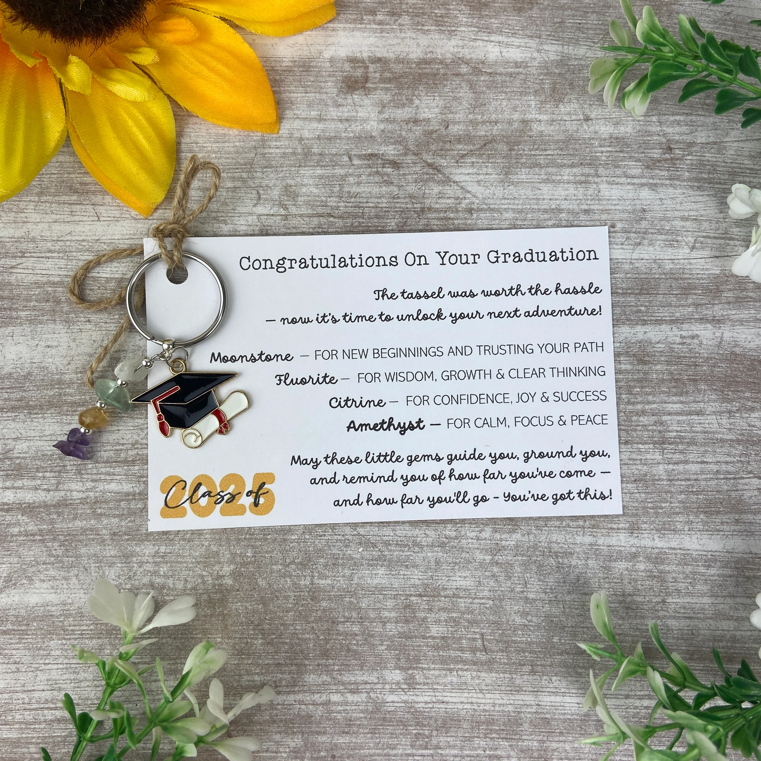 Graduation Crystal Keyring
