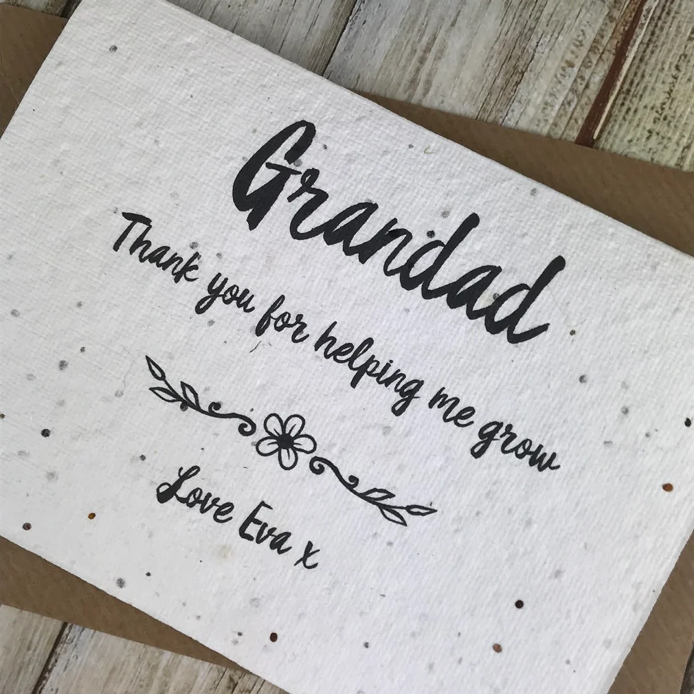 Grandad Thank You For Helping Me Grow - Personalised Card - Image 5