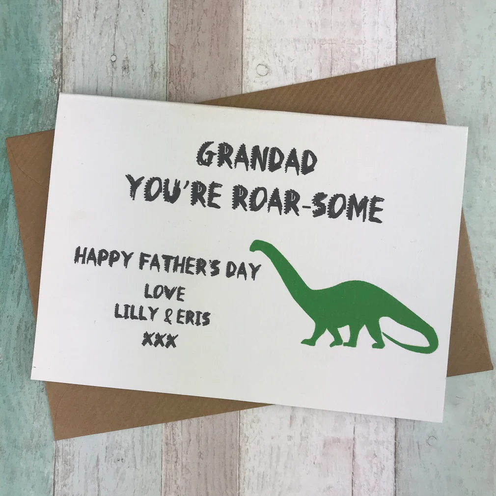 Grandad You're Roar-some Dinosaur Fathers Day Card - Image 2