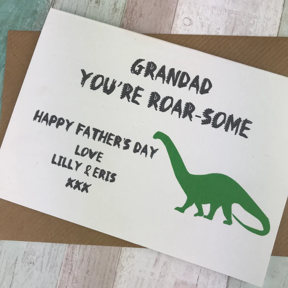 Grandad You're Roar-some Dinosaur Fathers Day Card - Image 3