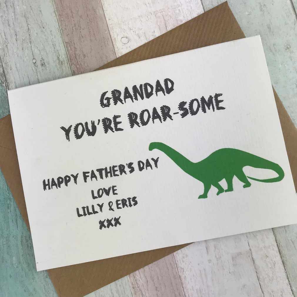 Grandad You're Roar-some Dinosaur Fathers Day Card - Image 4
