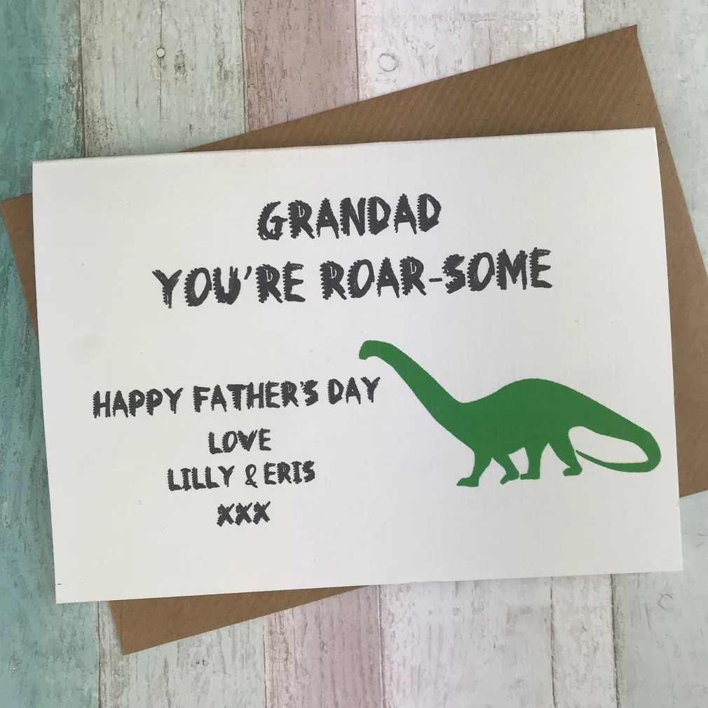 Grandad You're Roar-some Dinosaur Fathers Day Card - Image 6