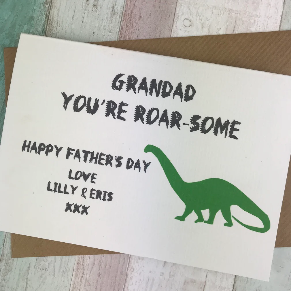 Grandad You're Roar-some Dinosaur Fathers Day Card - Image 7