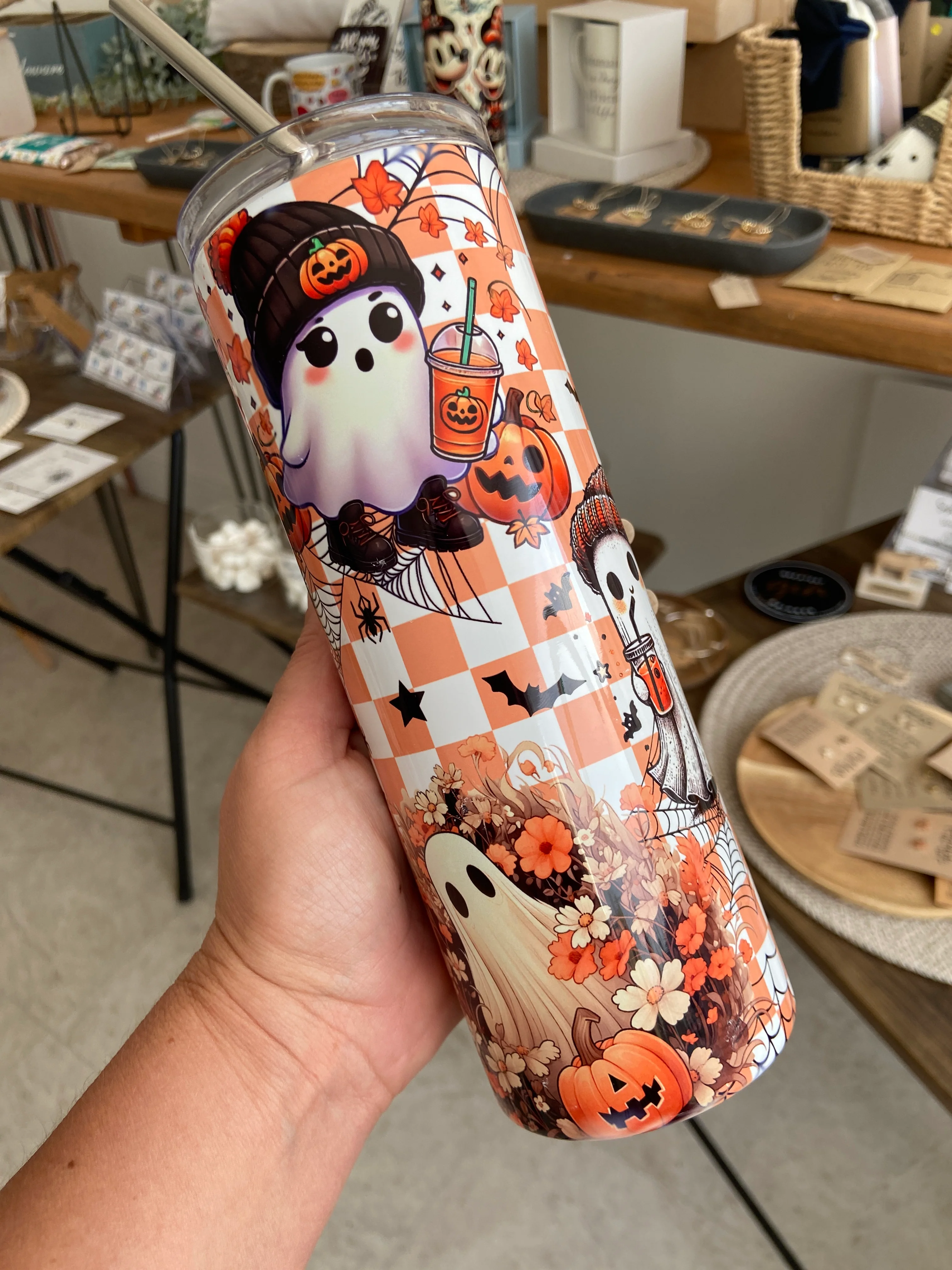 Cute Ghost Halloween Tumbler - Image 2