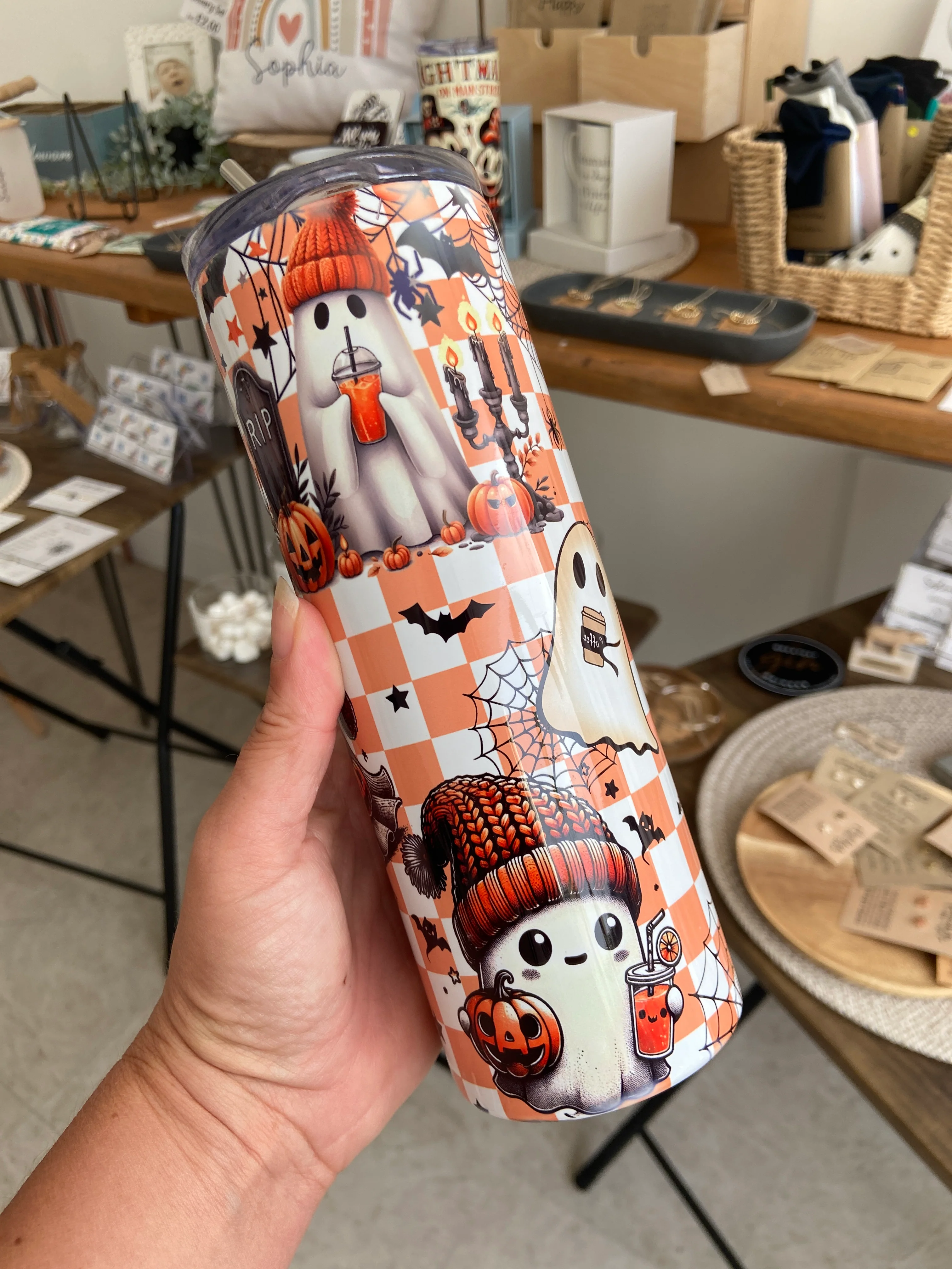 Cute Ghost Halloween Tumbler - Image 3