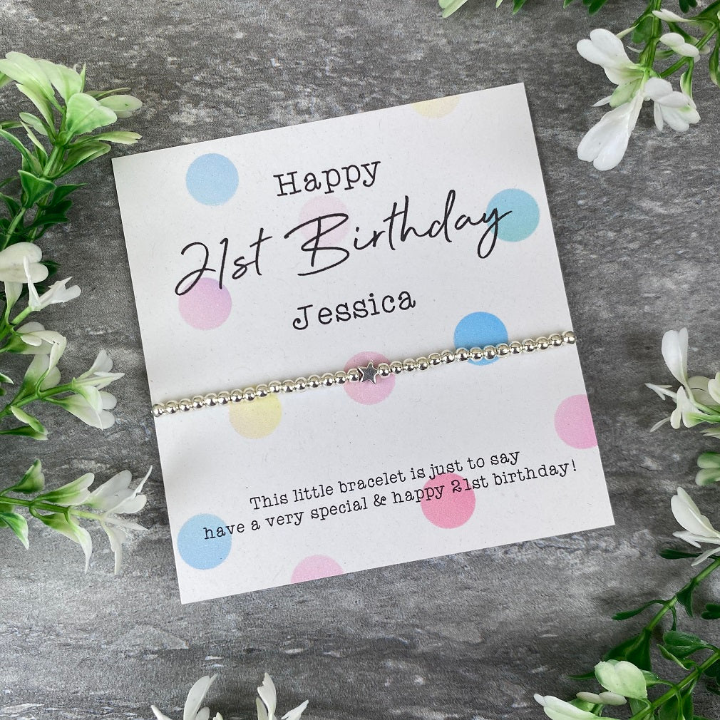 Happy 21st Birthday Beaded Bracelet - Image 9