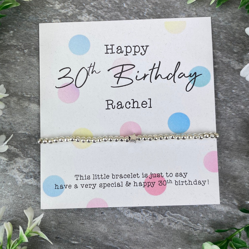 Happy 30th Birthday Beaded Bracelet
