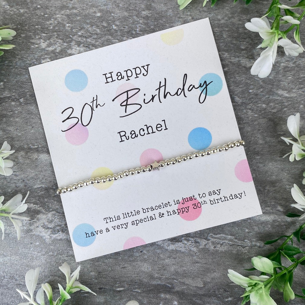 Happy 30th Birthday Beaded Bracelet - Image 2