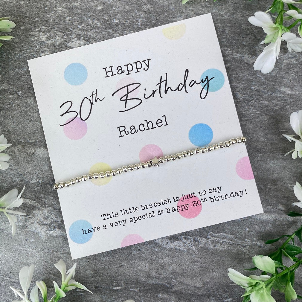 Happy 30th Birthday Beaded Bracelet - Image 5