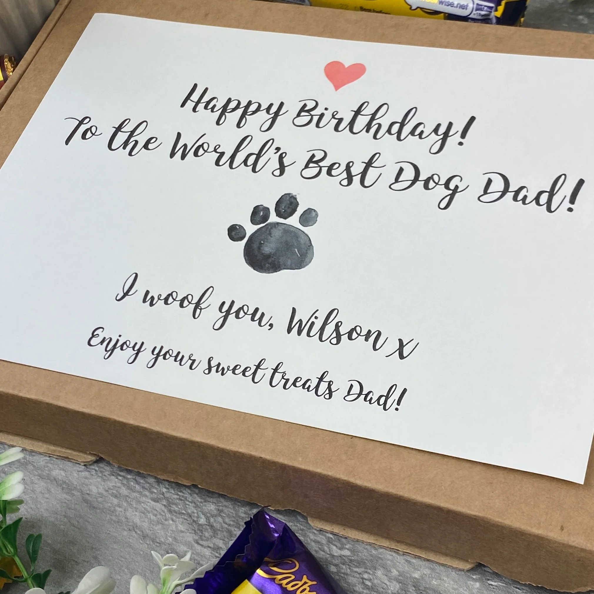 Happy Birthday Dog Dad / Mum - Personalised Chocolate Box - Image 2