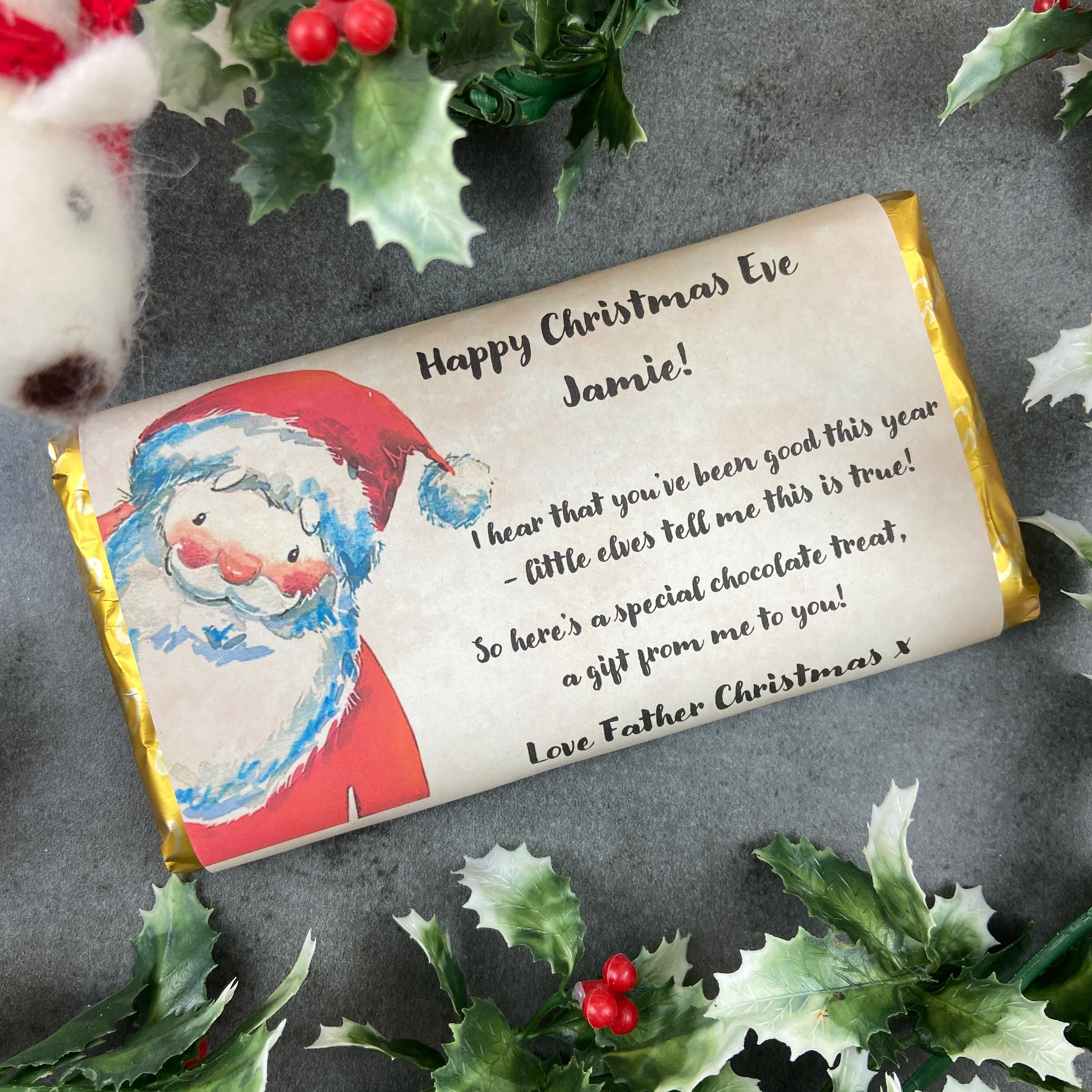 EMMA'S PICK OF THE MONTH Happy Christmas Eve Chocolate Bar - Image 2