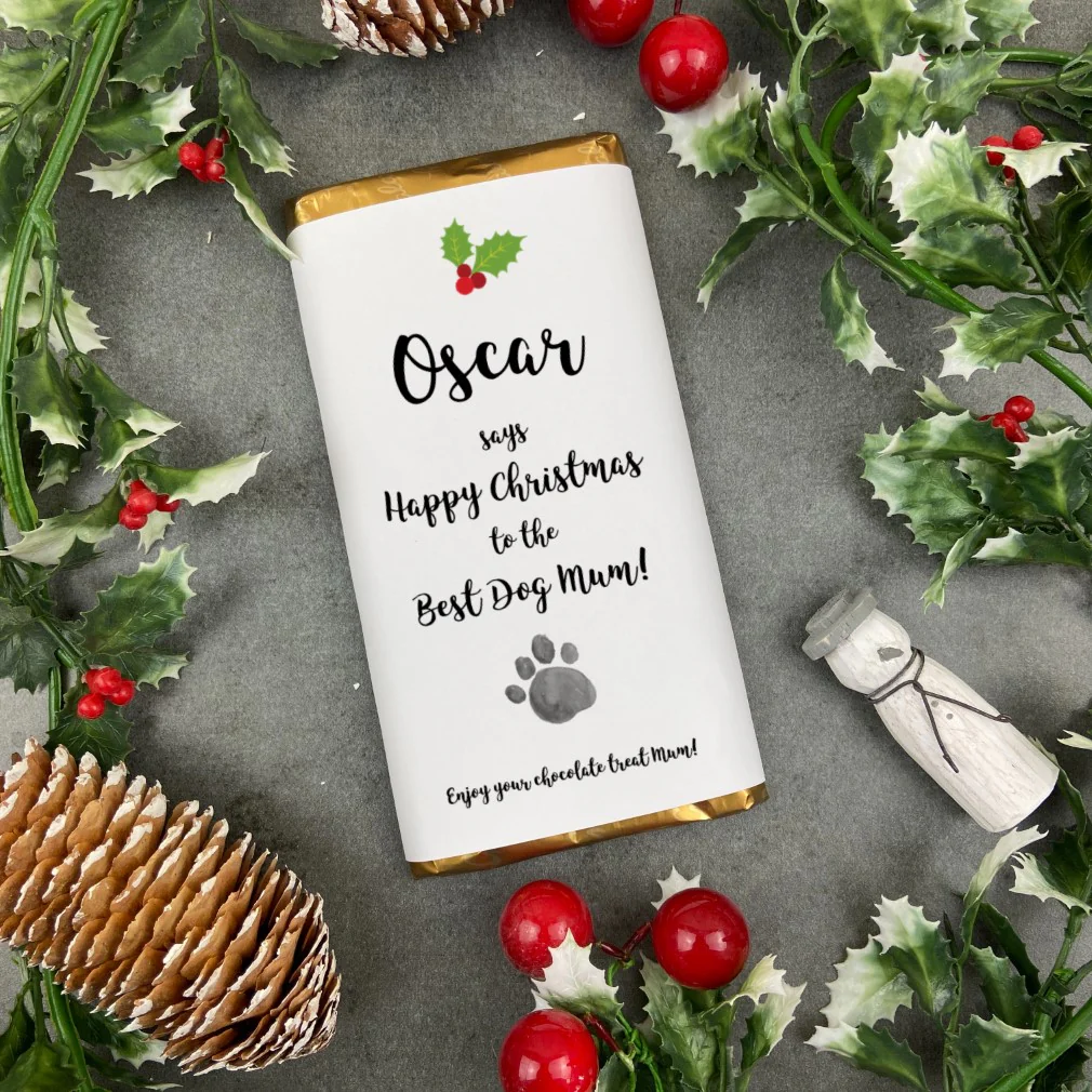 Happy Christmas From The Dog - Personalised Christmas Chocolate Bar - Image 3