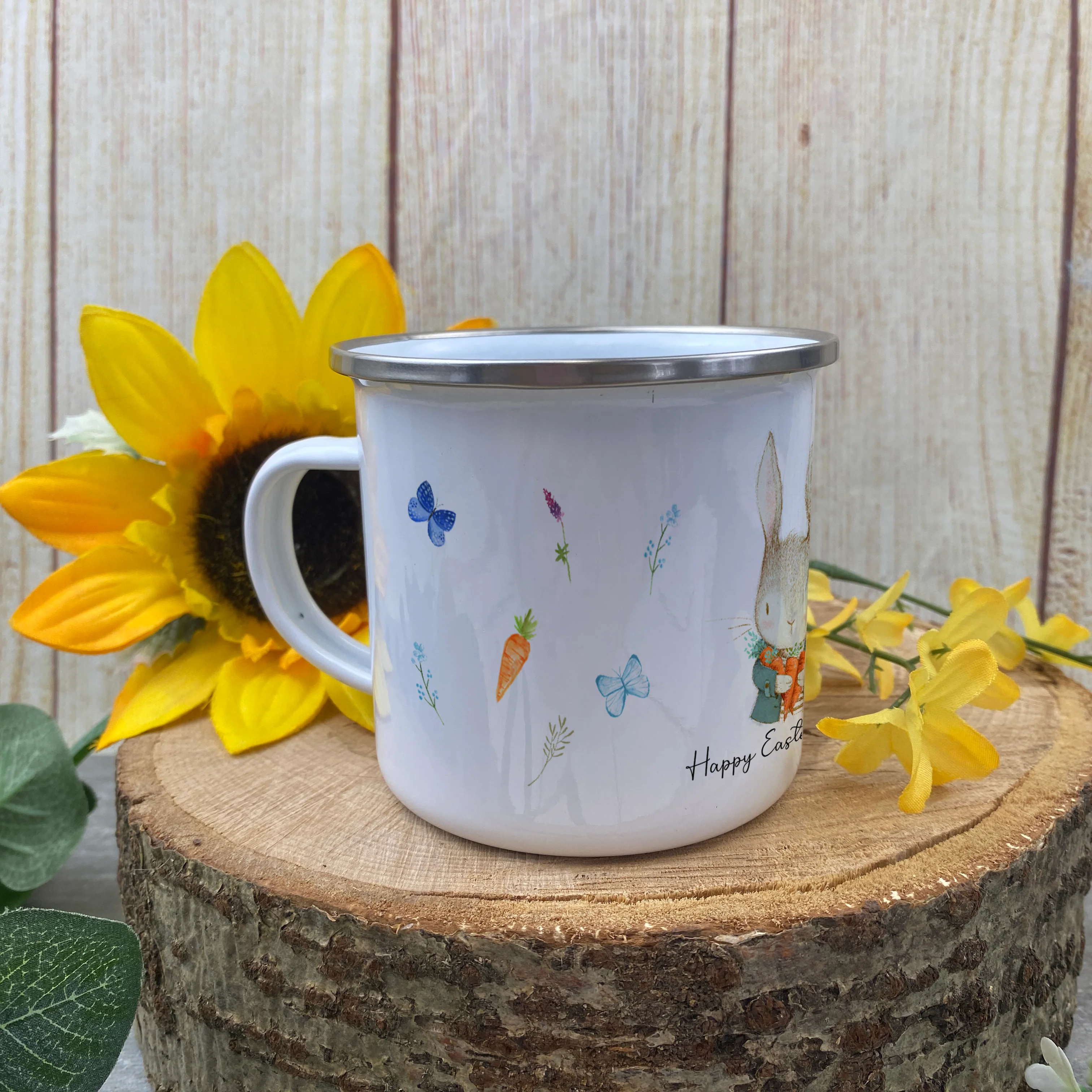 Happy Easter Rabbit Enamel Mug - Image 2