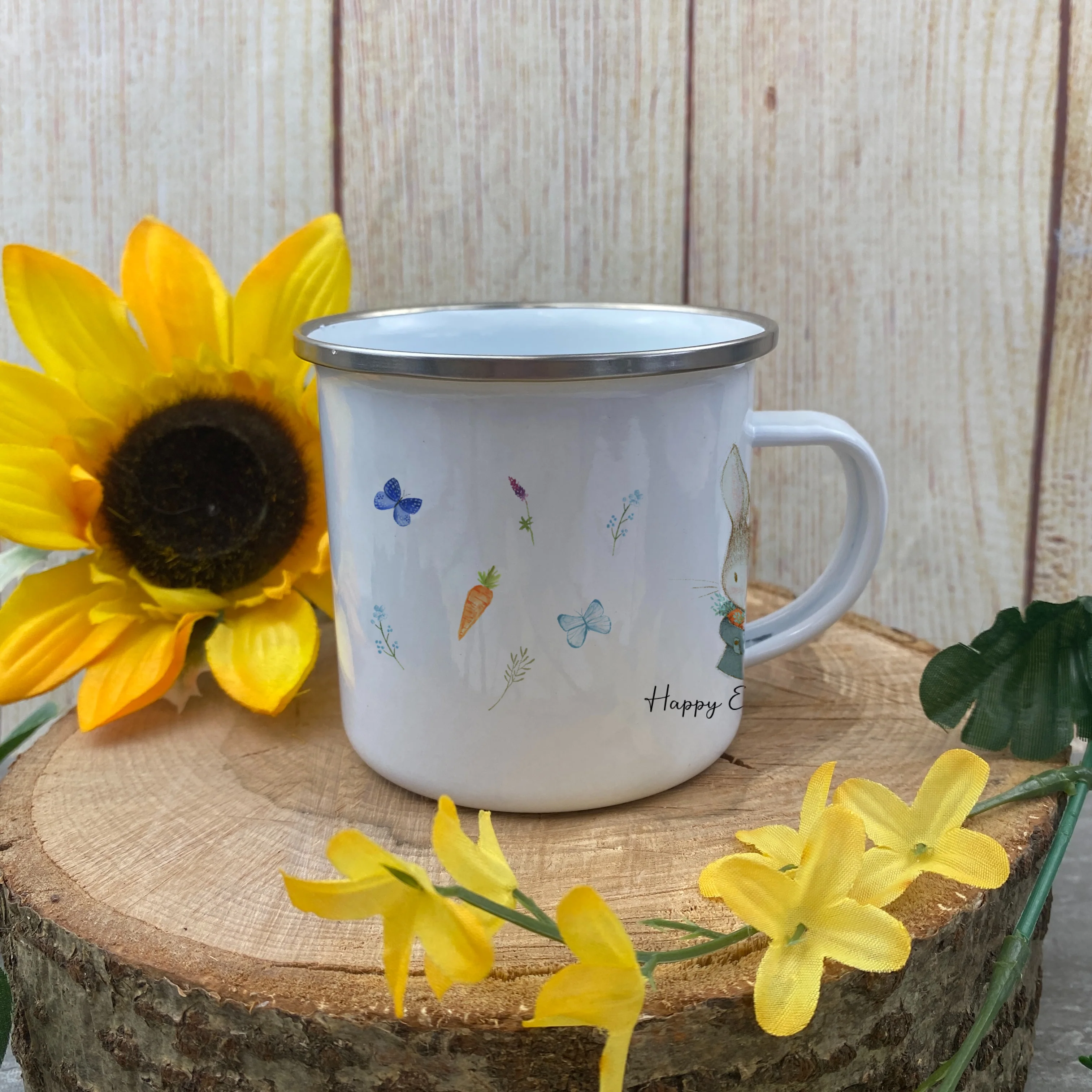 Happy Easter Rabbit Enamel Mug - Image 3