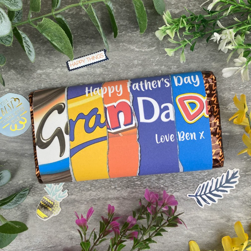 Happy Father's Day Grandad Personalised Chocolate Bar - Image 3