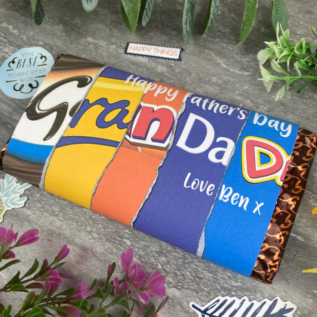 Happy Father's Day Grandad Personalised Chocolate Bar - Image 4