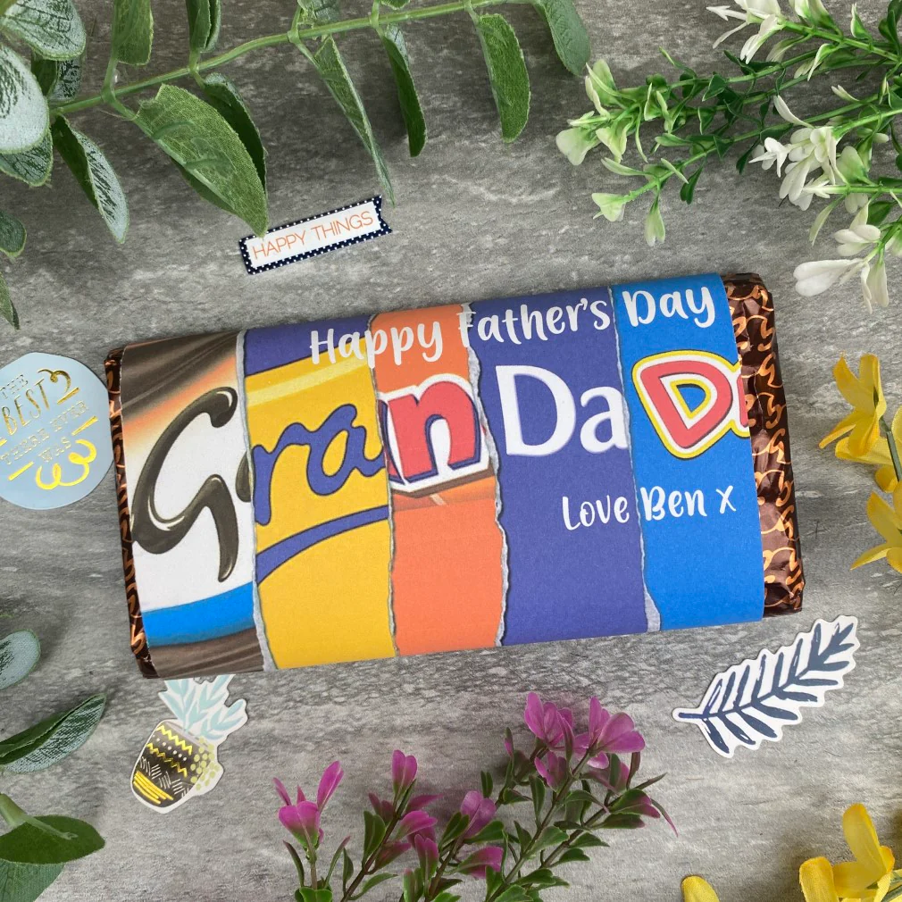 Happy Father's Day Grandad Personalised Chocolate Bar - Image 6