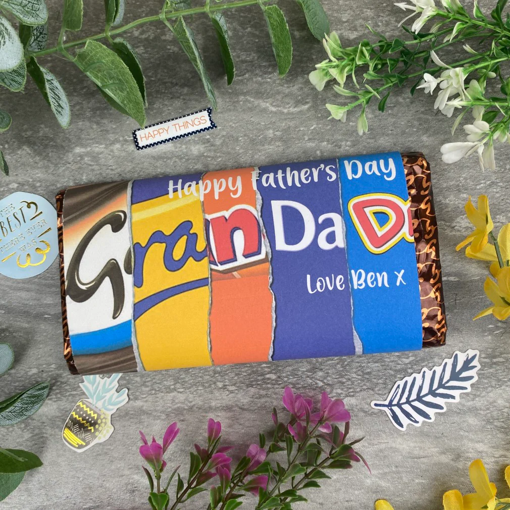 Happy Father's Day Grandad Personalised Chocolate Bar - Image 8