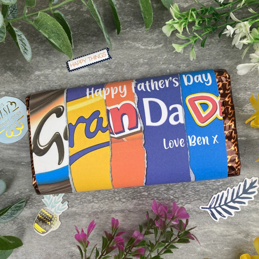 Happy Father's Day Grandad Personalised Chocolate Bar - Image 9