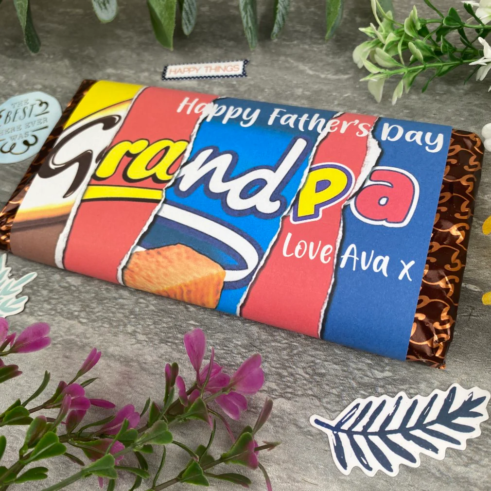 Happy Father's Day Grandpa Personalised Chocolate Bar - Image 3
