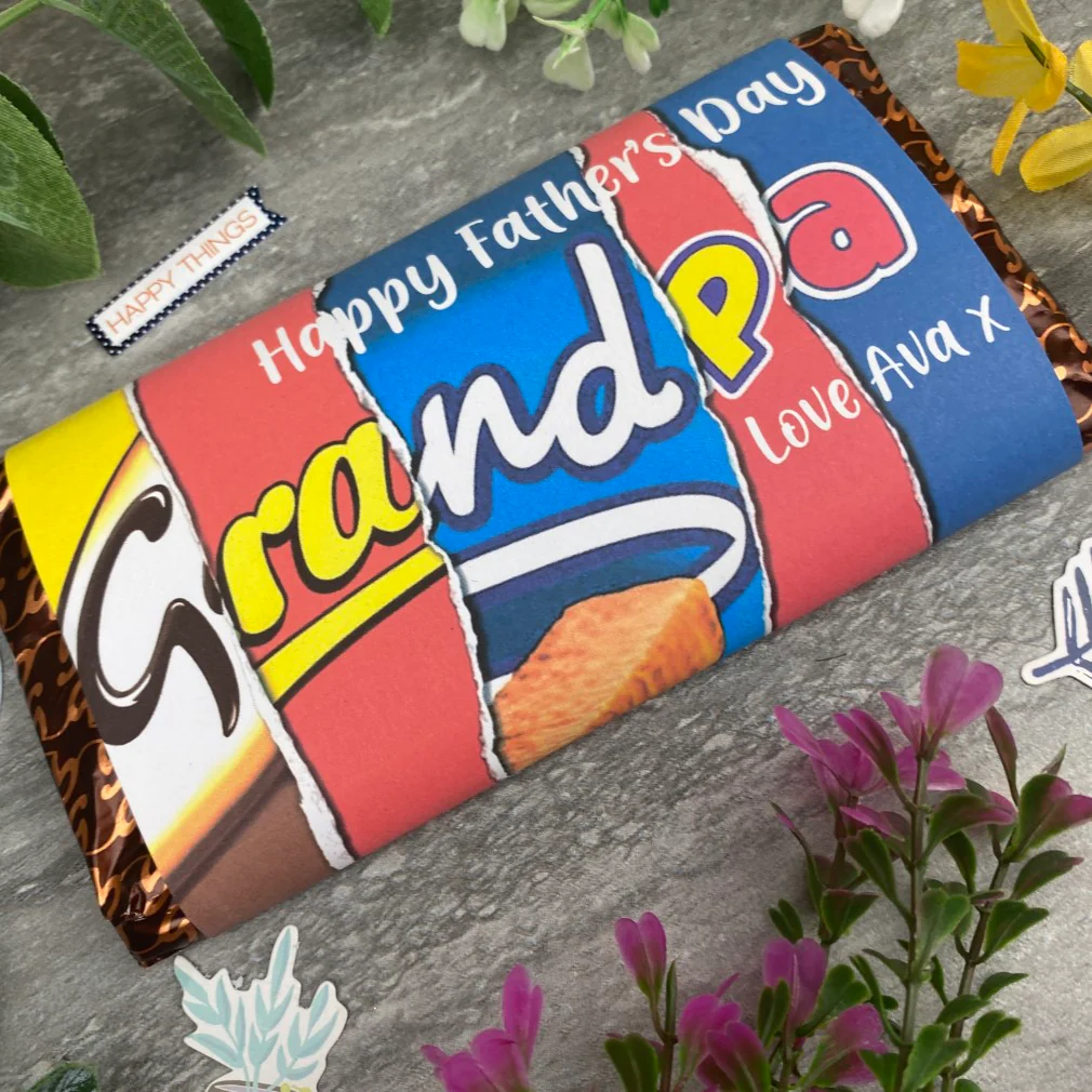 Happy Father's Day Grandpa Personalised Chocolate Bar - Image 6