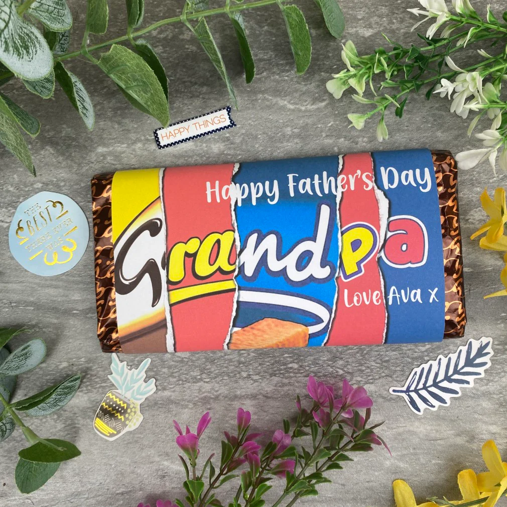 Happy Father's Day Grandpa Personalised Chocolate Bar - Image 8